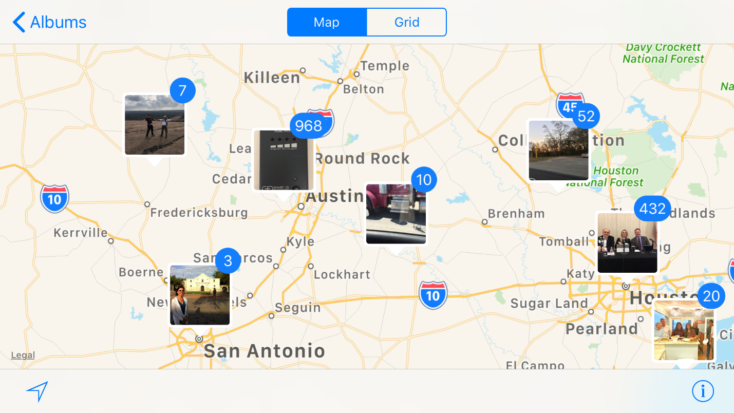 Apple photo locations